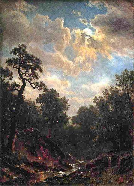 Albert Bierstadt Moonlit_Landscape oil painting image